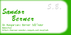 sandor berner business card